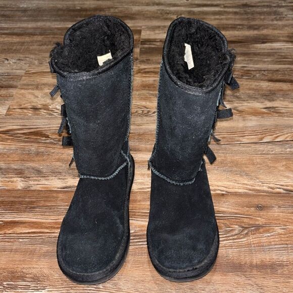 Koolaburra by UGG black suede faux fur insider inside size youth 1. - Picture 3 of 7